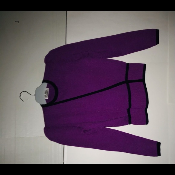 St John Knit Top Magenta Black Saks Fifth Avenue - Picture 13 of 16